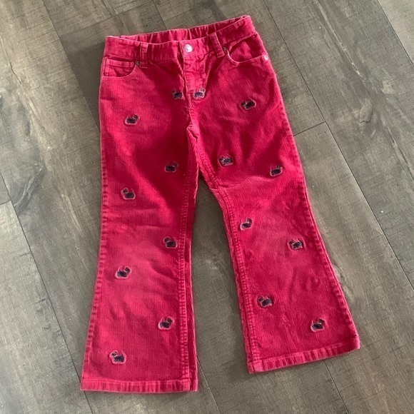 Ralph Lauren Corduroy Red Embroidered Pants Size 6X - Picture 1 of 7